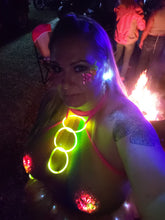 Load image into Gallery viewer, Reusable LED Light-Up Rhinestone Pasties – Round Festival Nipple Covers