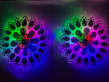 Load image into Gallery viewer, Reusable LED Light-Up Rhinestone Pasties – Round Festival Nipple Covers