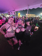Load image into Gallery viewer, Reusable LED Light-Up Star Rhinestone Pasties – Festival Nipple Covers