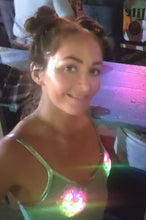 Load image into Gallery viewer, Reusable LED Light-Up Star Rhinestone Pasties – Festival Nipple Covers