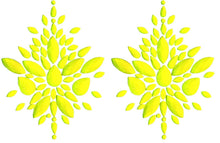 Load image into Gallery viewer, Reusable Green/Yellow Neon GLOW In Black Light Rhinestone Pasties