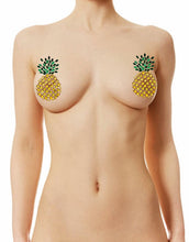 Load image into Gallery viewer, Pineapple #1  Sexy Rhinestone Pasties Nipple Covers Self Adhesive Reusable