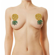 Load image into Gallery viewer, Pineapple #1  Sexy Rhinestone Pasties Nipple Covers Self Adhesive Reusable
