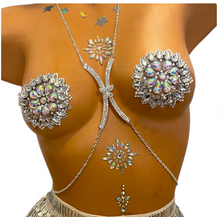 Load image into Gallery viewer, Sexy Reusable Round Flower Rhinestone Pasties