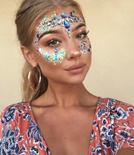 Load image into Gallery viewer, Neon Pink, Orange & Blue Rhinestone Face Jewels – UV Black Light Festival Gems