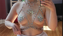 Load image into Gallery viewer, Sexy Rhinestone Glow in Dark Snow Flake Pasties