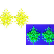 Load image into Gallery viewer, Reusable Green/Yellow Neon GLOW In Black Light Rhinestone Pasties