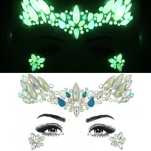 Load image into Gallery viewer, Glow in the Dark Face & Eyes Sexy Rhinestone Body Stickers