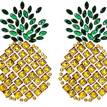 Load image into Gallery viewer, Pineapple #1  Sexy Rhinestone Pasties Nipple Covers Self Adhesive Reusable