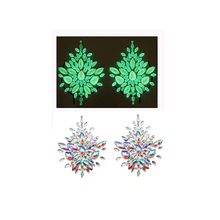 Load image into Gallery viewer, Sexy Rhinestone Glow in Dark Snow Flake Pasties