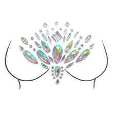 Load image into Gallery viewer, Reusable Neck & Chest Rhinestone Body Stickers w/ Body Glue for Reapplication