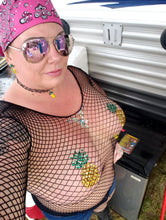 Load image into Gallery viewer, Reusable Pineapple Rhinestone Pasties w/ Body Glue for Reapplication