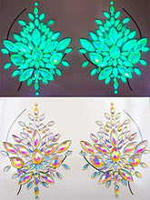 Load image into Gallery viewer, Sexy Rhinestone Glow in Dark Snow Flake Pasties