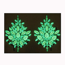 Load image into Gallery viewer, Reusable Glow in the Dark Rhinestone Pasties w/ Body Glue for Reapplication