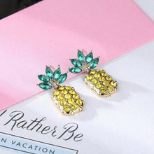 Load image into Gallery viewer, Crystal Pineapple Black Choker & Earrings Rhinestone Necklace Lifestyle Swinger Jewelry