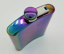 Load image into Gallery viewer, 8 oz Rainbow Stainless Steel Flask Gift Box Set Funnel & Shot Glasses Metal