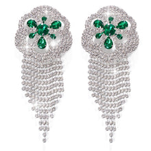 Load image into Gallery viewer, Stonefans A Pair Green Tassel Decor Nipple Cover Bra Stickers for Women Geometric Chest Nipple Pasties Chest Pad Body Chain Gift