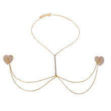 Load image into Gallery viewer, Stonefans Sexy Bust Chain Rhinestone Heart Nipple Cover Chest Stickers Women Crystal Bra Nipple Pasties Breast Wear Body Decor