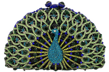 Load image into Gallery viewer, Rhinestone Peacock Cocktail Evening Clutch (Several Colors)
