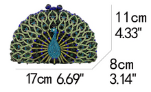 Load image into Gallery viewer, Rhinestone Peacock Cocktail Evening Clutch (Several Colors)