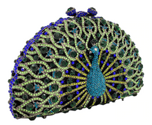 Load image into Gallery viewer, Rhinestone Peacock Cocktail Evening Clutch (Several Colors)