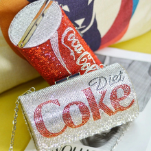 Load image into Gallery viewer, Rhinestone Coke and Diet Coke Cocktail Evening Clutch