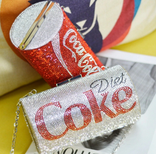 Load image into Gallery viewer, Rhinestone Coke and Diet Coke Cocktail Evening Clutch