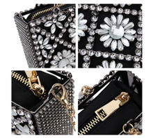 Load image into Gallery viewer, Rhinestone Flower Cocktail Evening Clutch (4 Colors)