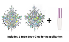 Load image into Gallery viewer, Reusable Rhinestone Pasties w/ Body Glue for Reapplication