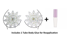 Load image into Gallery viewer, Reusable Rhinestone Pasties w/ Body Glue for Reapplication