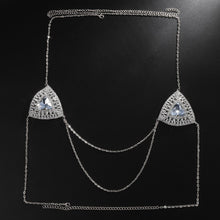 Load image into Gallery viewer, Sexy Nipple Cover Rhinestone Triangle Bra Chain Necklace Women Large Nipple Stick Covera Body Strass Jewelry 2022 trend