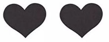 Load image into Gallery viewer, 2 Pairs Black Heart Pasties Nipple Covers Breasts Self Adhesive - Body Stickers, Lifestyle, Rave, Rally, Costume, Lingerie