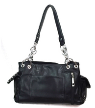 Load image into Gallery viewer, Sass Chick Rhinestone Skull w/ Red Roses Shoulder Handbag Concealed Carry