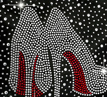 Load image into Gallery viewer, Sass Chick High Heels Rhinestone Bling Crossbody Sling Bag Black