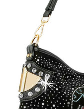 Load image into Gallery viewer, Sass Chick Sugar Skull Rhinestone Beaded Fringe Hobo Handbag