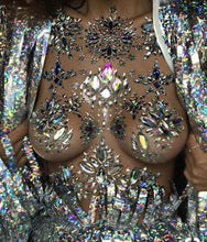 Load image into Gallery viewer, Open Nipple Black Rhinestone Pasties