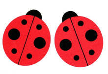 Load image into Gallery viewer, 2 Pairs Lady Bug Sexy Pasties Nipple Covers Breasts Self Adhesive - Body Stickers, Lifestyle, Rave, Rally, Costume, Lingerie