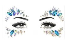 Load image into Gallery viewer, Blue Face & Eyes Rhinestone Face Stickers