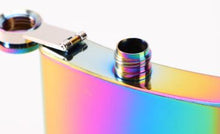 Load image into Gallery viewer, 8 oz Rainbow Stainless Steel Pineapple Flask Gift Box Set Funnel & Shot Glasses Metal
