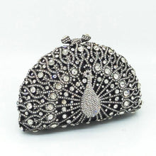 Load image into Gallery viewer, Rhinestone Peacock Cocktail Evening Clutch (Several Colors)