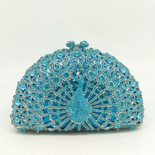 Load image into Gallery viewer, Rhinestone Peacock Cocktail Evening Clutch (Several Colors)