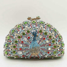 Load image into Gallery viewer, Rhinestone Peacock Cocktail Evening Clutch (Several Colors)