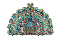 Load image into Gallery viewer, Rhinestone Peacock Cocktail Evening Clutch (Several Colors)