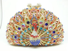 Load image into Gallery viewer, Rhinestone Peacock Cocktail Evening Clutch (Several Colors)