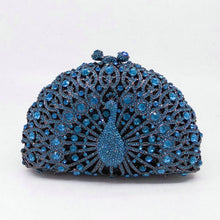 Load image into Gallery viewer, Rhinestone Peacock Cocktail Evening Clutch (Several Colors)
