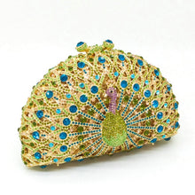 Load image into Gallery viewer, Rhinestone Peacock Cocktail Evening Clutch (Several Colors)