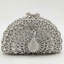 Load image into Gallery viewer, Rhinestone Peacock Cocktail Evening Clutch (Several Colors)