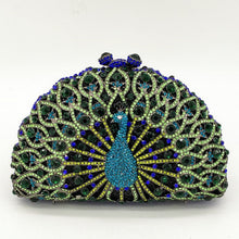 Load image into Gallery viewer, Rhinestone Peacock Cocktail Evening Clutch (Several Colors)