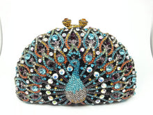 Load image into Gallery viewer, Rhinestone Peacock Cocktail Evening Clutch (Several Colors)