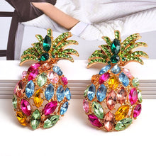 Load image into Gallery viewer, Wholesale Fashion Pineapple-Shaped Colorful Rhinestone Dangle Drop Earrings High-Quality Crystals Jewelry Accessories For Women